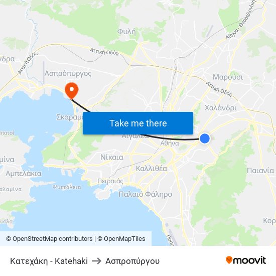 Κατεχάκη - Katehaki to Ασπροπύργου map