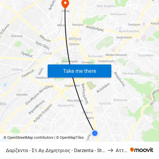 Δαρζεντα - Στ.Αγ.Δημητριος - Darzenta - St.Ag.Dhmhtrios to Αττική map