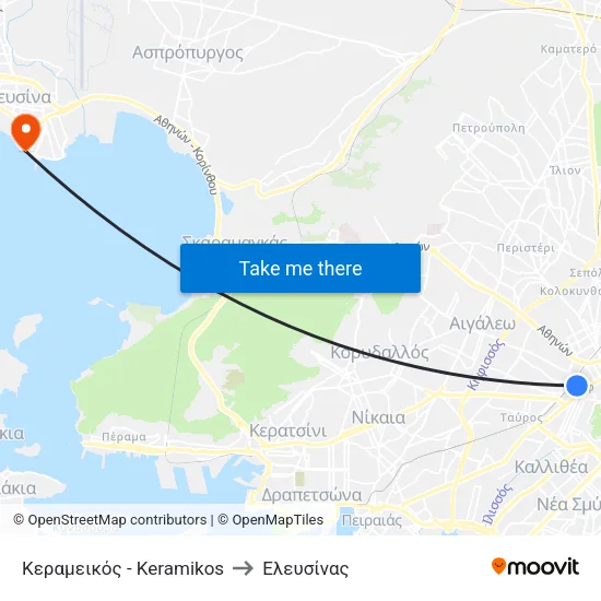 Κεραμεικός - Keramikos to Ελευσίνας map