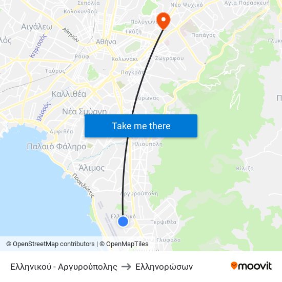 Ελληνικού - Αργυρούπολης to Ελληνορώσων map