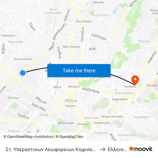 Στ. Υπεραστικων Λεωφορειων Κηφισου - Kifisos Intercity Bus Station to Ελληνορώσων map