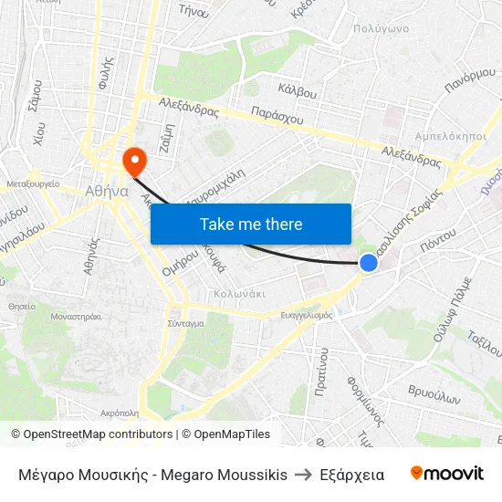 Μέγαρο Μουσικής - Megaro Moussikis to Εξάρχεια map