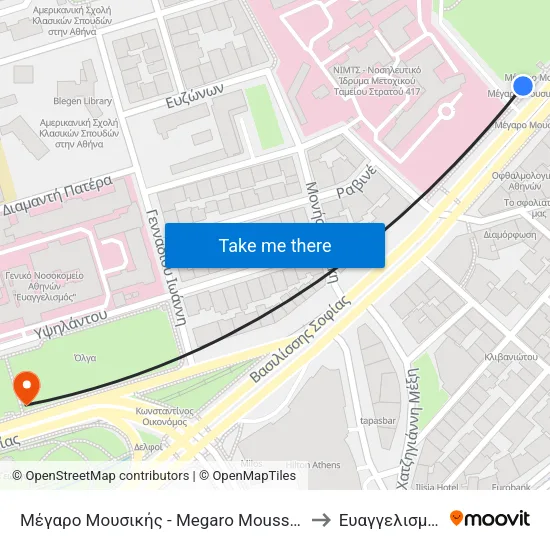 Μέγαρο Μουσικής - Megaro Moussikis to Ευαγγελισμός map