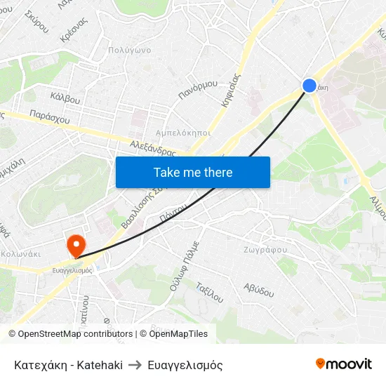 Κατεχάκη - Katehaki to Ευαγγελισμός map