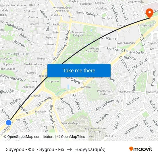 Συγγρού - Φιξ - Sygrou - Fix to Ευαγγελισμός map