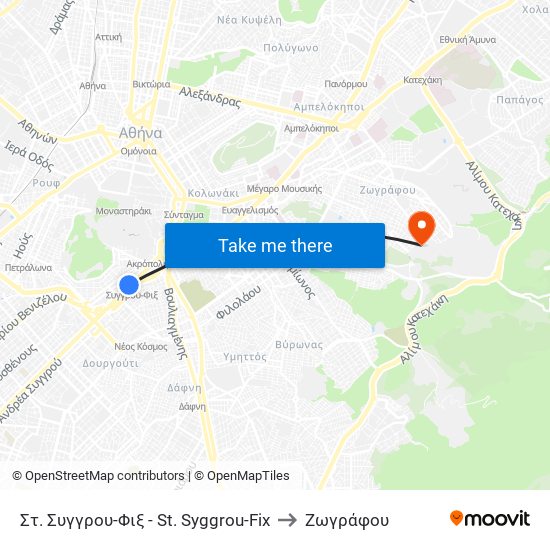 Στ. Συγγρου-Φιξ - St. Syggrou-Fix to Ζωγράφου map