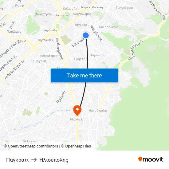 Παγκρατι to Ηλιούπολης map