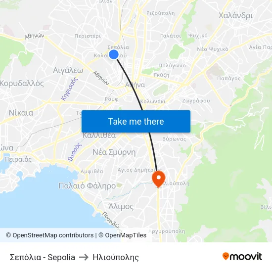 Σεπόλια - Sepolia to Ηλιούπολης map