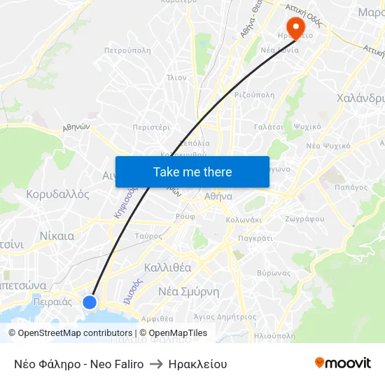 Νέο Φάληρο - Neo Faliro to Ηρακλείου map