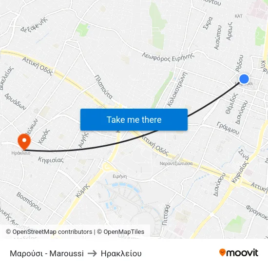 Μαρούσι - Maroussi to Ηρακλείου map