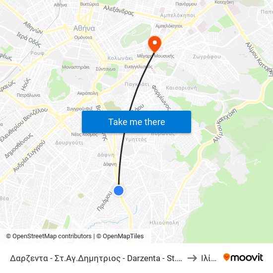 Δαρζεντα - Στ.Αγ.Δημητριος - Darzenta - St.Ag.Dhmhtrios to Ιλίσια map