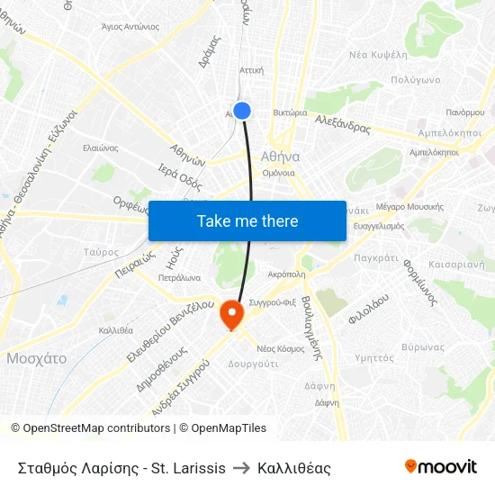 Σταθμός Λαρίσης - St. Larissis to Καλλιθέας map