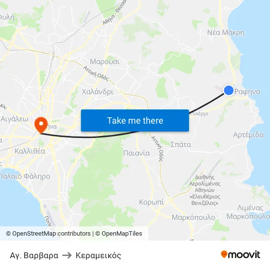 Αγ. Βαρβαρα to Κεραμεικός map