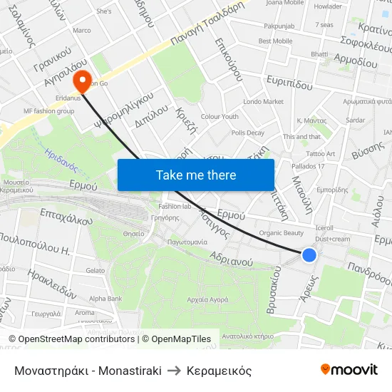 Μοναστηράκι - Monastiraki to Κεραμεικός map