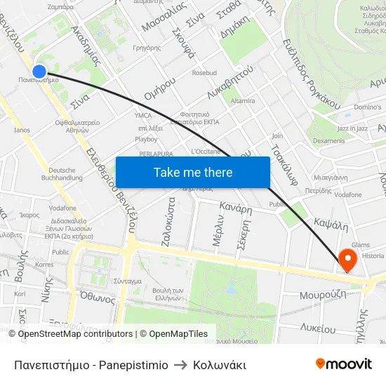 Πανεπιστήμιο - Panepistimio to Κολωνάκι map