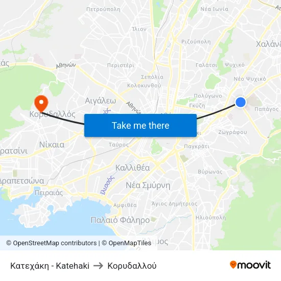 Κατεχάκη - Katehaki to Κορυδαλλού map