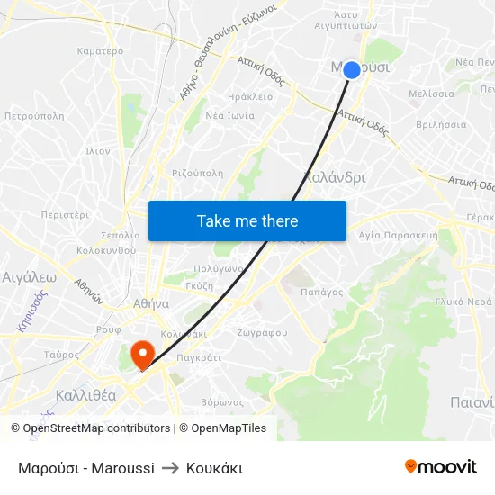 Μαρούσι - Maroussi to Κουκάκι map