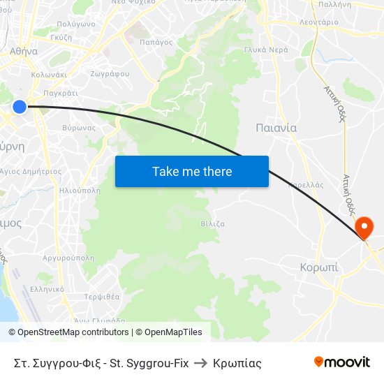 Στ. Συγγρου-Φιξ - St. Syggrou-Fix to Κρωπίας map