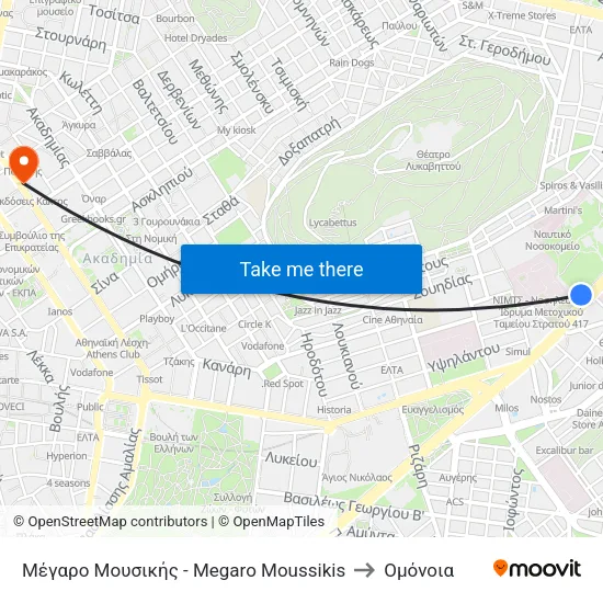 Μέγαρο Μουσικής - Megaro Moussikis to Ομόνοια map