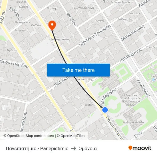 Πανεπιστήμιο - Panepistimio to Ομόνοια map