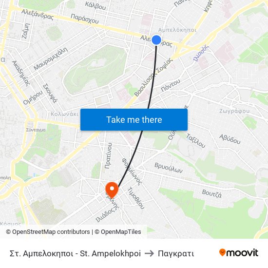 Στ. Αμπελοκηποι - St. Ampelokhpoi to Παγκρατι map