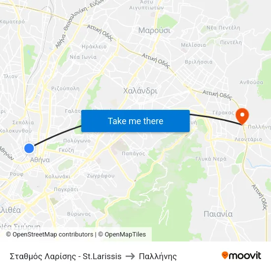 Σταθμός Λαρίσης - St.Larissis to Παλλήνης map