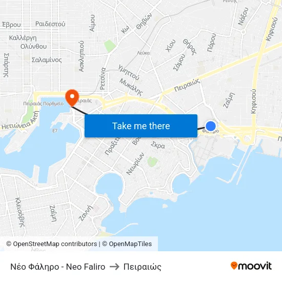 Νέο Φάληρο - Neo Faliro to Πειραιώς map