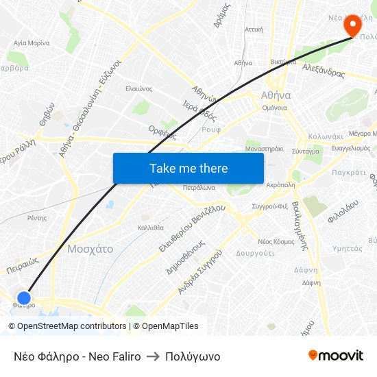 Νέο Φάληρο - Neo Faliro to Πολύγωνο map