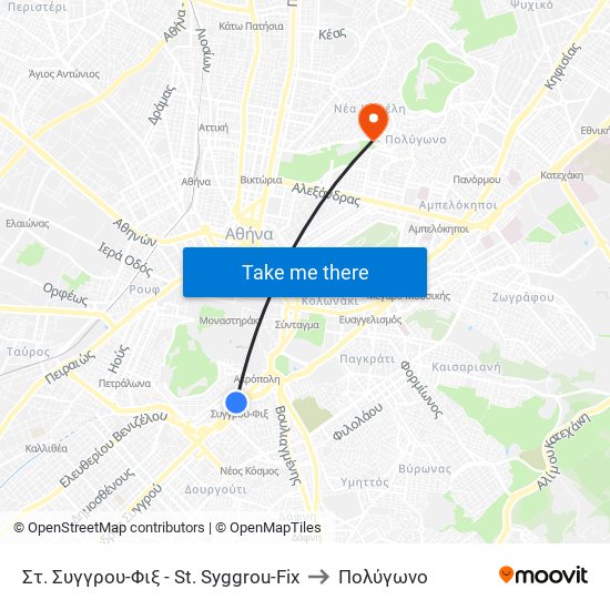 Στ. Συγγρου-Φιξ - St. Syggrou-Fix to Πολύγωνο map