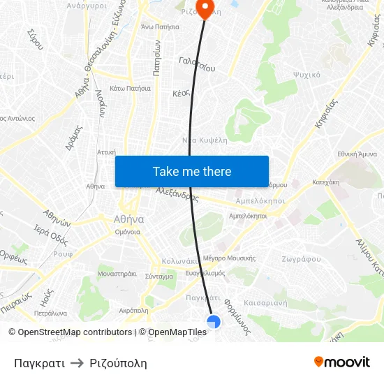 Παγκρατι to Ριζούπολη map
