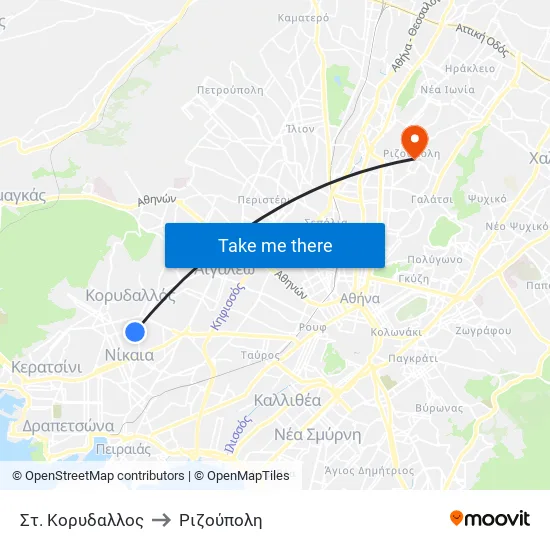 Στ. Κορυδαλλος to Ριζούπολη map