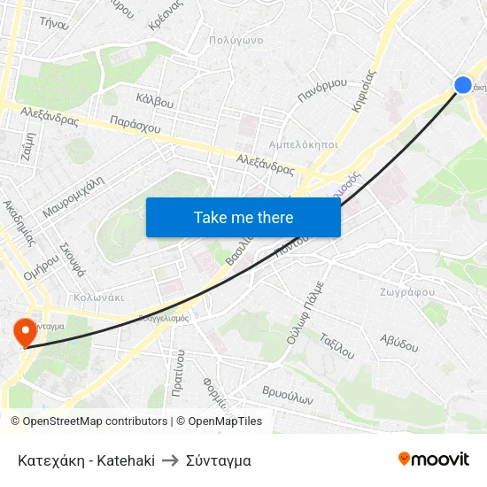 Κατεχάκη - Katehaki to Σύνταγμα map