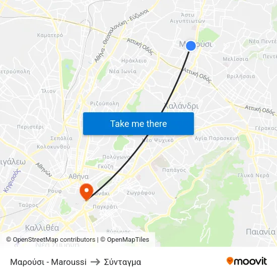 Μαρούσι - Maroussi to Σύνταγμα map