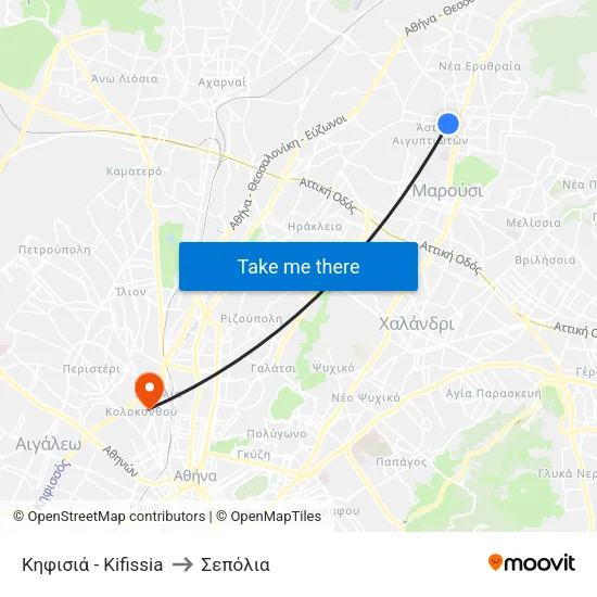 Κηφισιά - Kifissia to Σεπόλια map