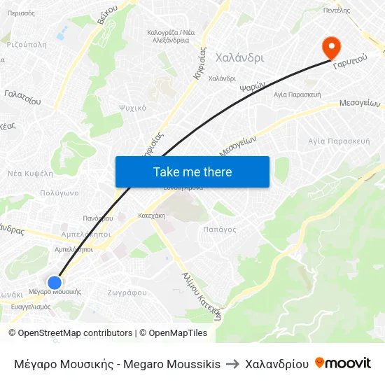 Μέγαρο Μουσικής - Megaro Moussikis to Χαλανδρίου map