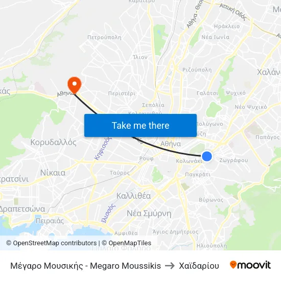 Μέγαρο Μουσικής - Megaro Moussikis to Χαϊδαρίου map