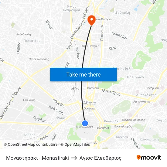 Μοναστηράκι - Monastiraki to Άγιος Ελευθέριος map