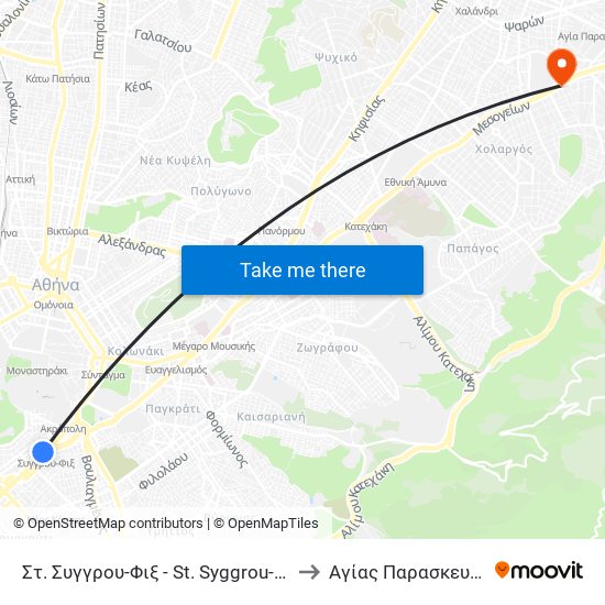 Στ. Συγγρου-Φιξ - St. Syggrou-Fix to Αγίας Παρασκευής map