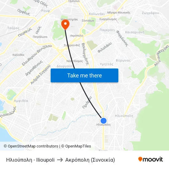Ηλιούπολη - Ilioupoli to Ακρόπολη (Συνοικία) map