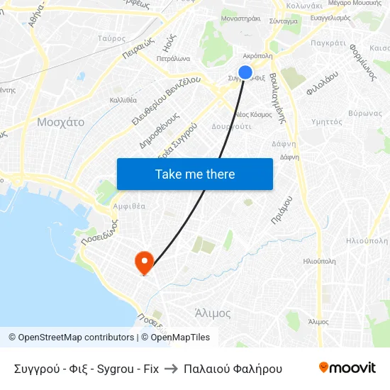 Συγγρού - Φιξ - Sygrou - Fix to Παλαιού Φαλήρου map