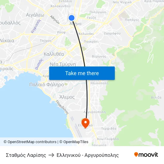 Σταθμός Λαρίσης to Ελληνικού - Αργυρούπολης map