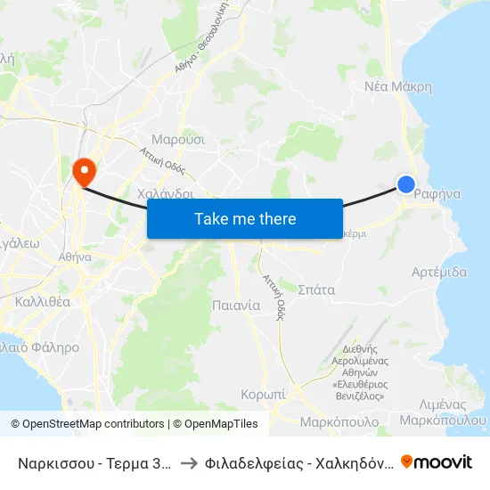 Ναρκισσου - Τερμα 314 to Φιλαδελφείας - Χαλκηδόνος map