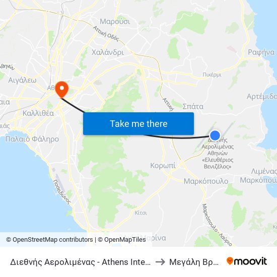 Διεθνής Αερολιμένας - Athens International Airport to Μεγάλη Βρεταννία map