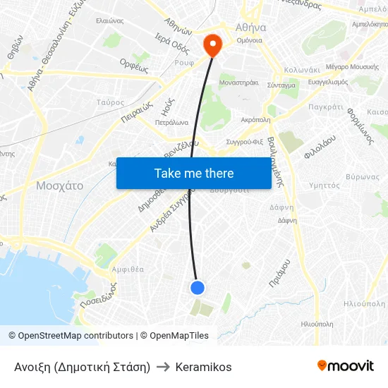 Anoixi (Municipal Stop) to Keramikos map