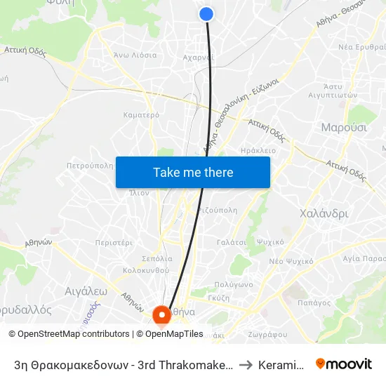 3η Θρακομακεδονων - 3rd Thrakomakedonon to Keramikos map