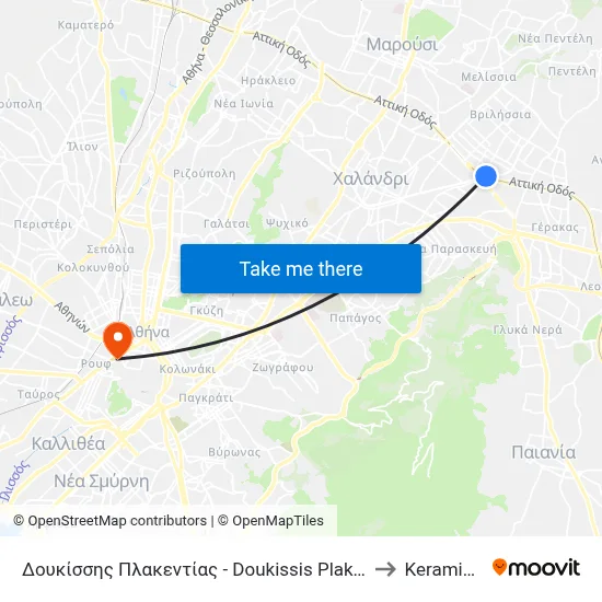 Δουκίσσης Πλακεντίας - Doukissis Plakentias to Keramikos map