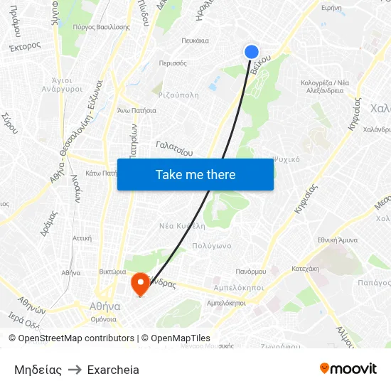 Midias to Exarcheia map