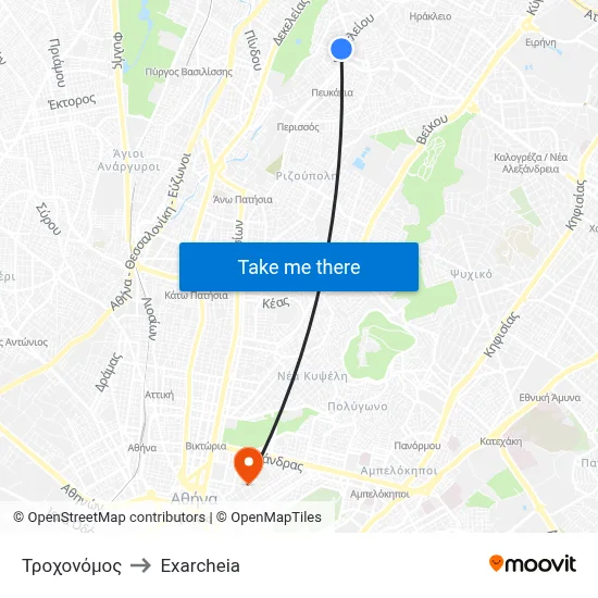 Traffic Officer to Exarcheia map