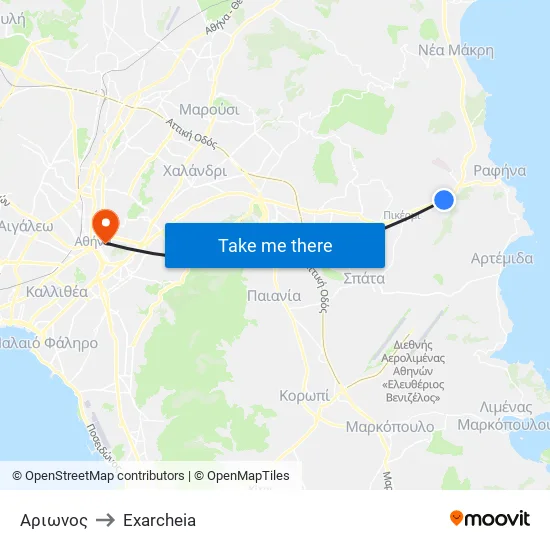 Αριωνος to Exarcheia map