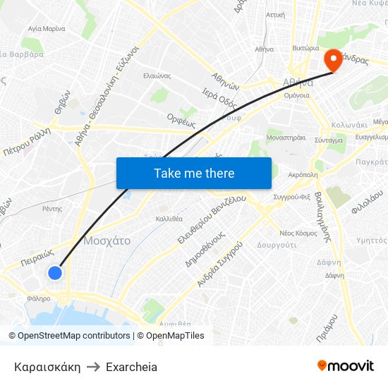 Καραισκάκη to Exarcheia map
